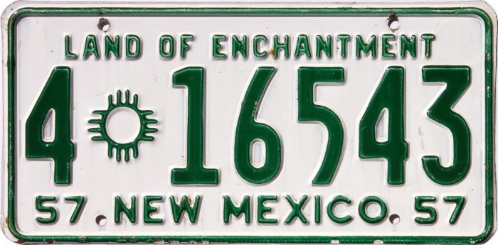 New Mexico Passenger Car License Plates 1912-Present Including ...